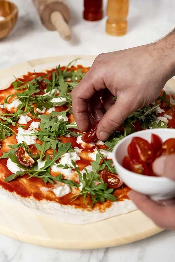 Préparation de pizza